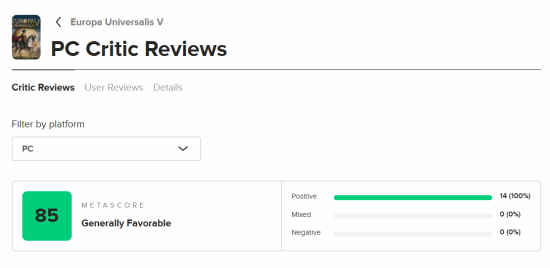 《歐陸風云5》M站85分：游戲深度堪比馬里亞納海溝