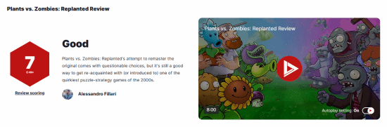 《植物大戰僵尸》重植版IGN 7分：部分內容存在爭議